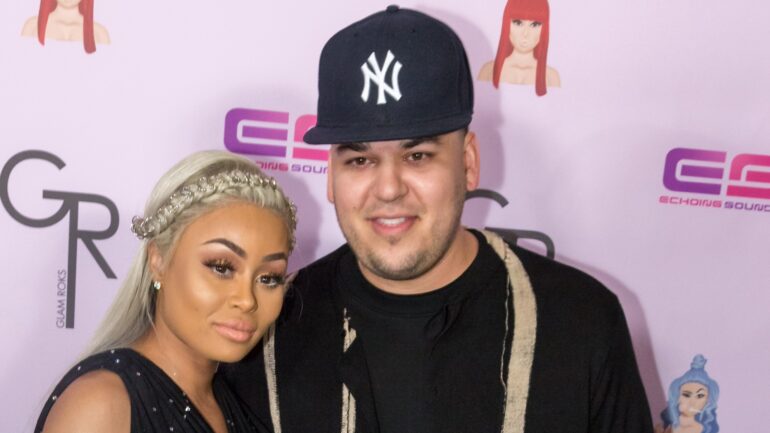 Rob Kardashian and Blac Chyna arrive at her Blac Chyna Birthday Celebration And Unveiling Of Her "Chymoji" Emoji Collection