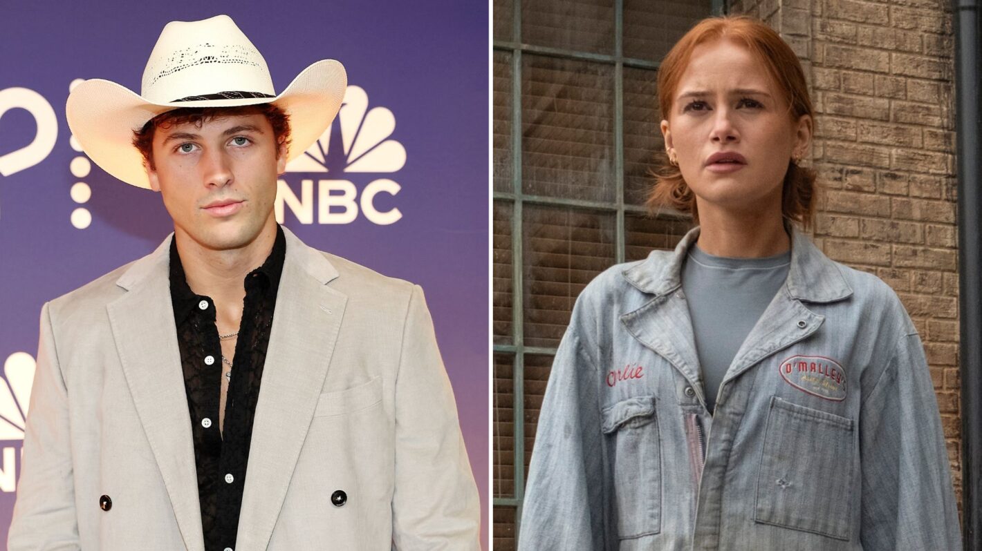 Rob Rausch at the 2024 Country Music Awards (left), Madelaine Petsch in 'Maintenance Required'
