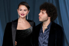 Selena Gomez and Benny Blanco at the 5th Annual Academy Museum Gala at the Academy Museum of Motion Pictures on October 18, 2025, in Los Angeles, California