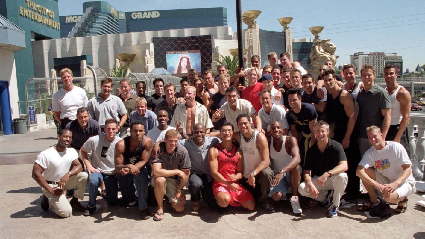 SEXIEST BACHELOR IN AMERICA PAGEANT. Fifty-one contestants gather outside the MGM Grand Hotel & Casino to compete. Airing 10/02/00. 2000
