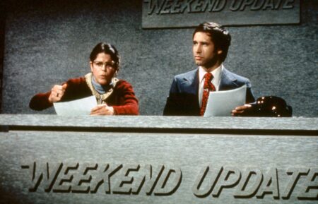 SATURDAY NIGHT LIVE, from left: Gilda Radner (as Emily Litella), Chevy Chase, 'Weekend Update', (Season 1), 1975-.