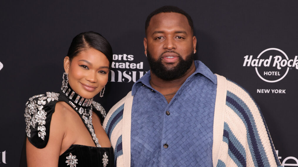 Chanel Iman and Davon Godchaux attend the 2024 Sports Illustrated Swimsuit Issue launch party