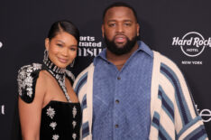 Chanel Iman and Davon Godchaux attend the 2024 Sports Illustrated Swimsuit Issue launch party