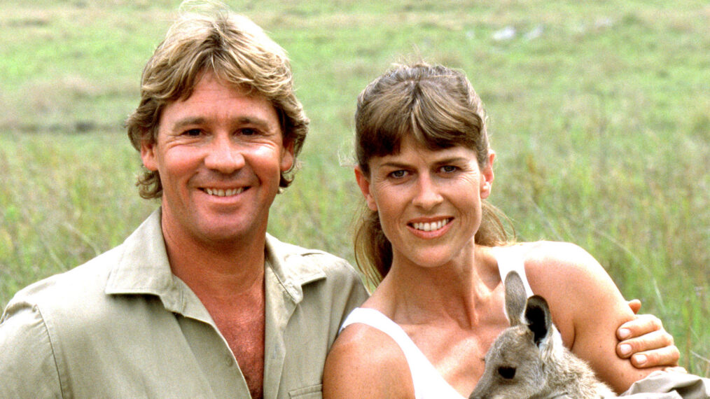 Steve Irwin, Terri Irwin on 'Crocodile Hunter: Collision Course' in 2002