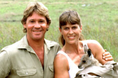 Steve Irwin, Terri Irwin on 'Crocodile Hunter: Collision Course' in 2002