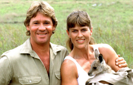 Steve Irwin, Terri Irwin on 'Crocodile Hunter: Collision Course' in 2002