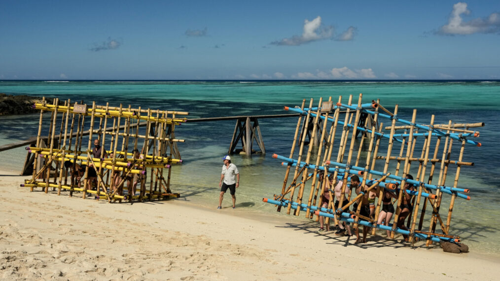 Jeff Probst and 'Survivor 49' contestants in Episode 5