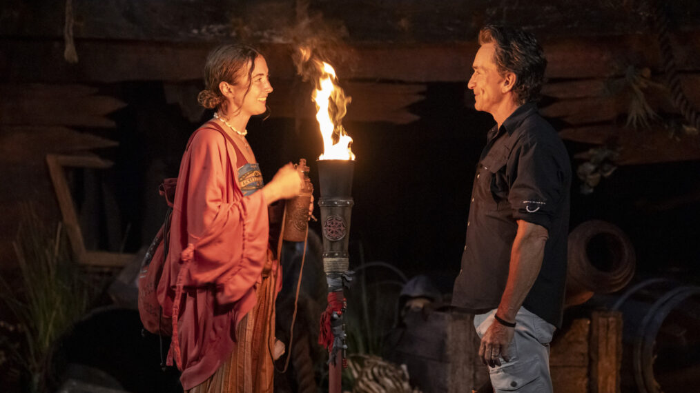 Shannon Fairweather and Jeff Probst in 'Survivor 49' Episode 6