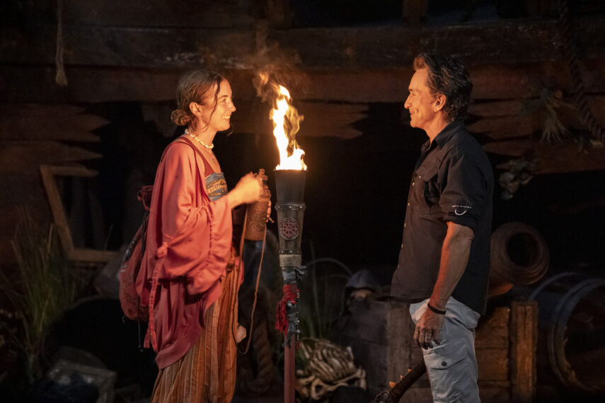 Shannon Fairweather and Jeff Probst in 'Survivor 49' Episode 6