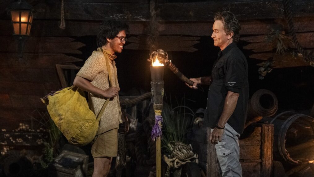 Jason Treul and Jeff Probst in 'Survivor 49' Episode 5