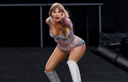 Taylor Swift performs on stage during the