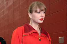 Singer Taylor Swift walks into the stadium prior to the game between the Las Vegas Raiders and the Kansas City Chiefs at GEHA Field at Arrowhead Stadium on November 29, 2024