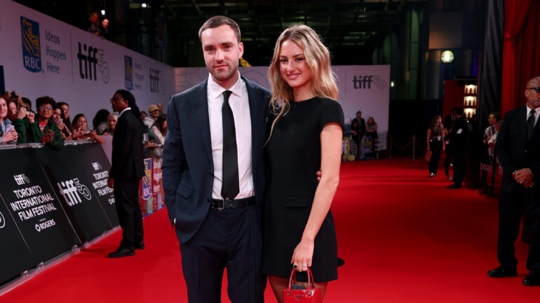 Jackson White and Grace Van Patten attend the premiere of "Swiped" during the 2025 Toronto International Film Festival at Roy Thomson Hall