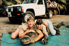 Steve Irwin, a crocodile, Terry Irwin on 'Crocodile Hunter'