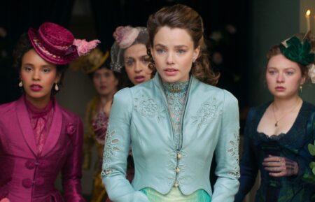 Alisha Boe, Josie Totah, Kristine Frøseth and Mia Threapleton in 'The Buccaneers'