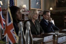 Nana Mensah as Billie Appiah, Allison Janney as Grace Penn, Rufus Sewell as Hal Wyler in 'The Diplomat' Season 3 Episode 8