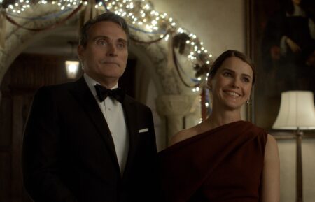 Rufus Sewell as Hal Wyler, Keri Russell as Kate Wyler in 'The Diplomat' Season 3 Episode 8