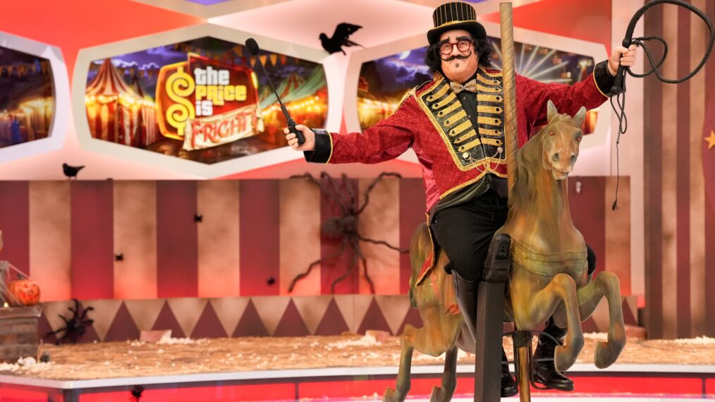 Drew Carey as a ringmaster on 