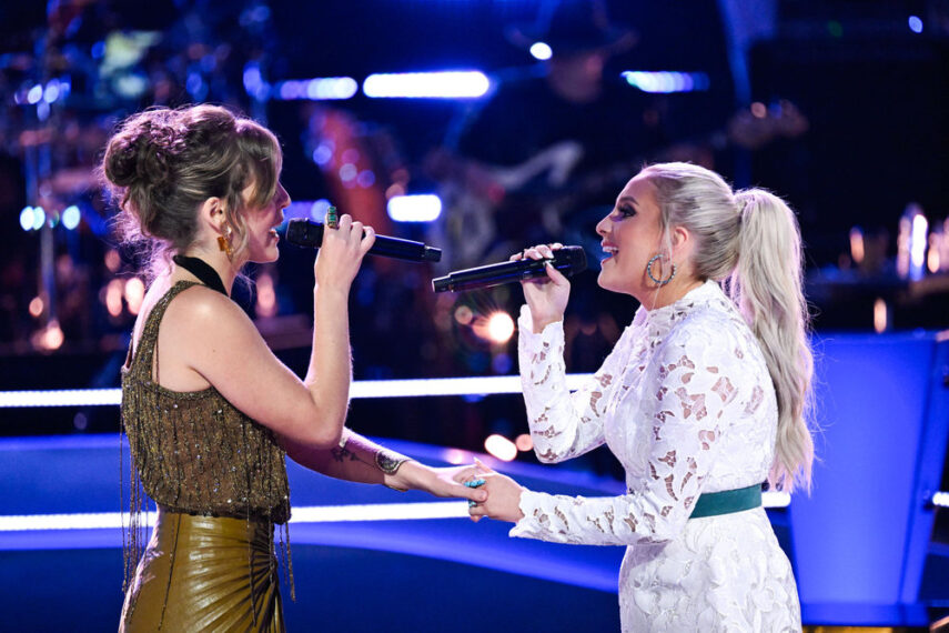 THE VOICE -- The Battles Part 2 Episode 2808 -- Pictured: (l-r) Camille Tredoux, Kayleigh Clark