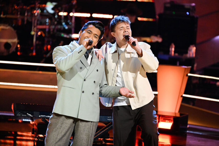 THE VOICE -- The Battles Part 2 Episode 2808 -- Pictured: (l-r) Lucas Beltran, Max Cooper III