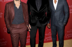 Tyler Hynes, Jonathan Bennett and B.J. Britt attend Hallmark Channel's 'Countdown To Christmas' Kick-Off Event at Category 10 on October 16, 2025 in Nashville, Tennessee.