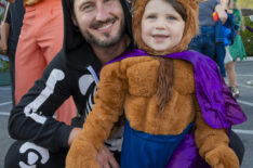 Val Chmerkovskiy and his son at Disney+ Halloween Fest hosted at The Walt Disney Studios in Burbank, CA on Saturday, October 25, 2025
