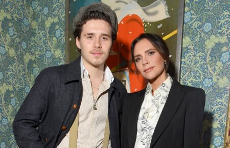 Brooklyn and Victoria Beckham attend the Victoria Beckham x YouTube Fashion & Beauty After Party at London Fashion Week hosted by Derek Blasberg and David Beckham, at Marks Club on February 17, 2019 in London, England
