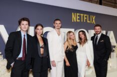 Victoria Beckham and David Beckham with kids Cruz, Romeo, and Harper at the 'Victoria Beckham' documentary premiere on October. 8.