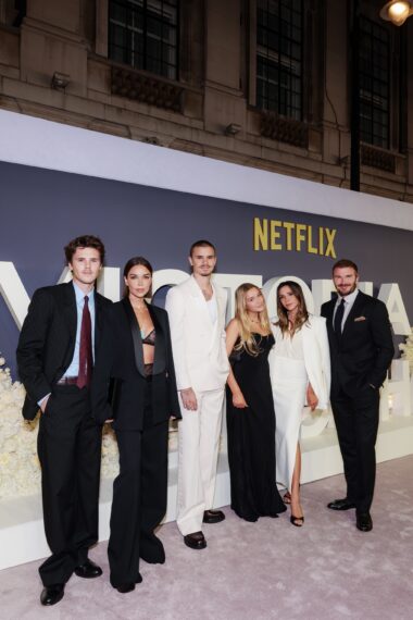 Victoria Beckham and David Beckham with kids Cruz, Romeo, and Harper at the 'Victoria Beckham' documentary premiere on October. 8.