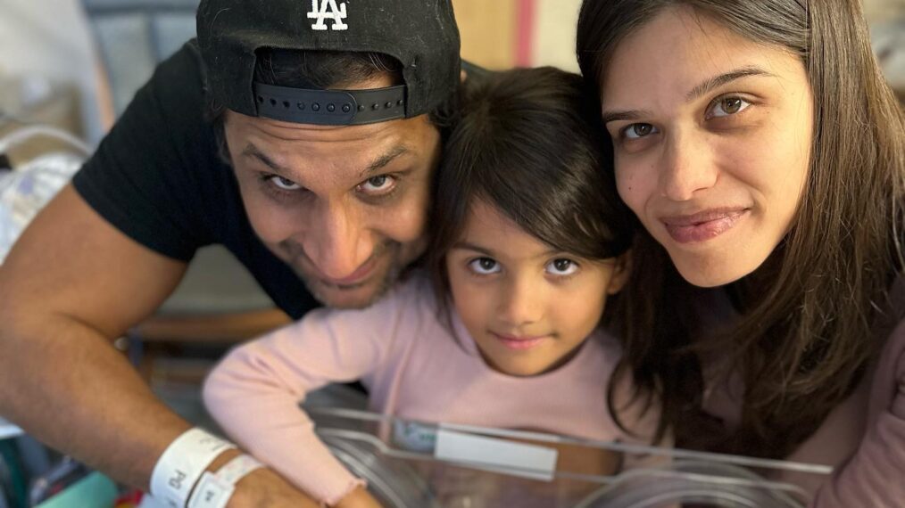 Ravi Patel with wife and daughter