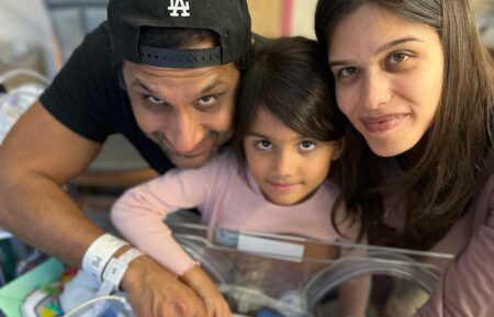 Ravi Patel with wife and daughter