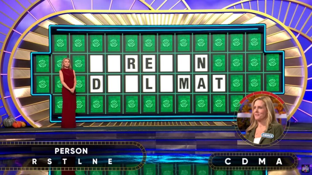 'Wheel of Fortune' contestant Andrea Kennedy solving the Bonus Round puzzle on October 1, 2025
