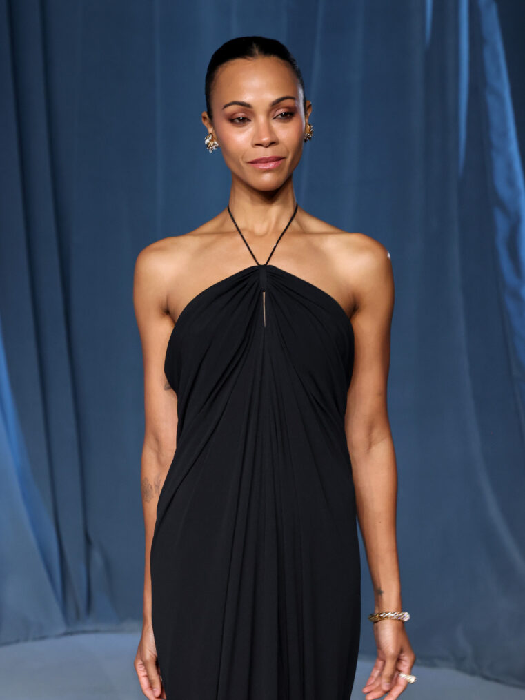 Zoe Saldaña at the 5th Annual Academy Museum Gala at the Academy Museum of Motion Pictures on October 18, 2025, in Los Angeles, California