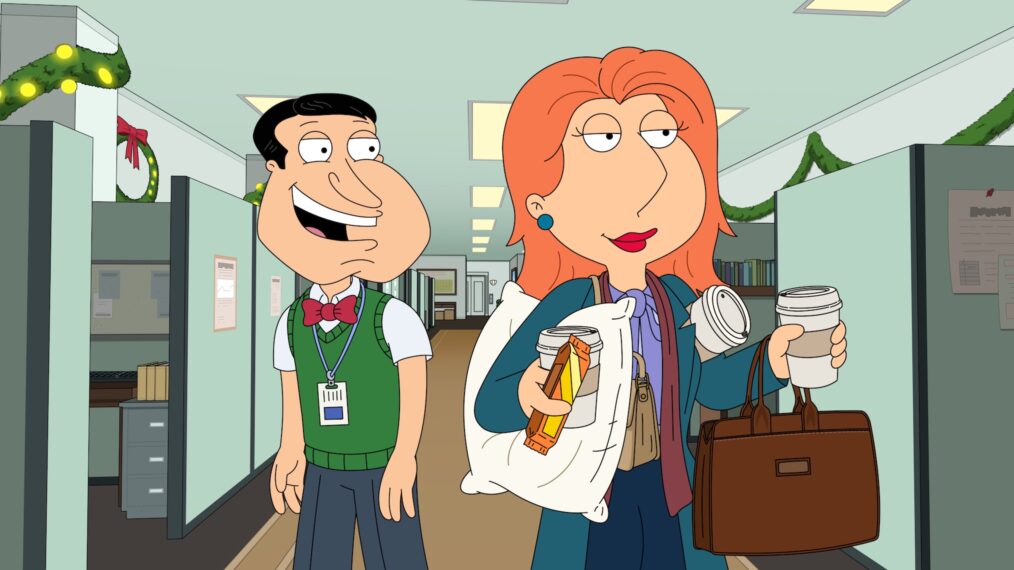 FAMILY GUY - “Disney's Hulu's Family Guy's Hallmark Channel's Lifetime's Familiar Holiday Movie” - In Family Guy's take on generic holiday movies, Lois, who works for “Big Pie” travels to a small town in hopes of stealing Peter's award-winning family secret pie recipe. (Disney) FAMILY GUY
