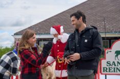 Holland Roden and Matthew Daddario star as Morgan Quinn and Gabe DeLuca in Holiday Touchdown A Bills Love Story on Hallmark