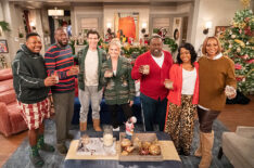 “Welcome to Secrets and Santa” – The Butlers’ anniversary plans take an unexpected turn when a blast from the past, Calvin’s ex-girlfriend, resurfaces. Meanwhile, Malcolm’s meeting gets hijacked, Marty makes a big move toward commitment and Gemma finds herself caught in a holiday misunderstanding, on THE NEIGHBORHOOD, Monday, Dec.8 at a special time (8:30-9:00 PM, ET/PT). Pictured: Marcel Spears, Sheaun McKinney, Max Greenfield, Beth Behrs, Cedric The Entertainer, Tichina Arnold and Holly Robinson Peete. Photo: Monty Brinton/CBS ©2025 CBS Broadcasting, Inc. All Rights Reserved.