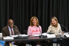 Al Roker, Hoda Kotb, and Savannah Guthrie rehearsing for the 2025 Macy's Thanksgiving Day Parade, NBC, November 20, 2025.