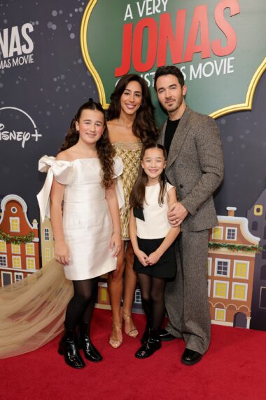 Alena Jonas, Danielle Jonas, Valentina Jonas and Kevin Jonas attend Disney+'s "A Very Jonas Christmas Movie" New York Premiere at New York City Center on November 10, 2025 in New York City.