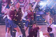 Alix Earle, Julianne Hough, Emma Slater, Andy Richter, Elaine Hendrix, Robert Irwin, and Witney Carson on Season 34, Episode 8, of ABC's 'Dancing With the Stars,' November 4, 2025.