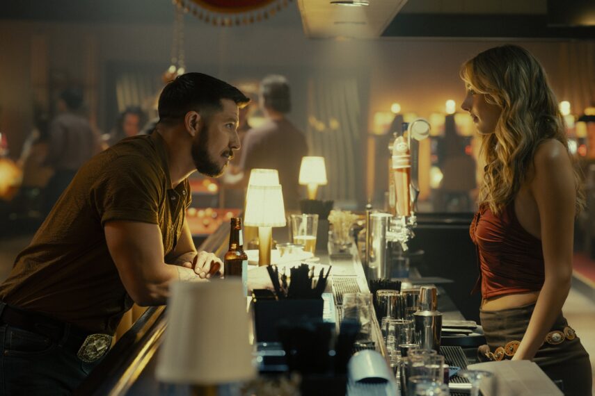 Beau Knapp as Cole and Scarlet Stallone as Spencer in the Paramount+ original series TULSA KING. Photo Credit: Brian Douglas/Paramount+. ©2025 Viacom International Inc. All Rights Reserved.