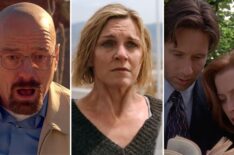 Bryan Cranston in “Breaking Bad,” Rhea Seehorn in “Pluribus,” David Duchovny and Gillian Anderson in “The X Files'