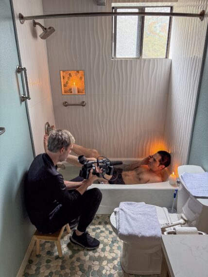 Creep Tapes BTS (Season 2, Episode 1) - Photo Credit: John Baker/Shudder