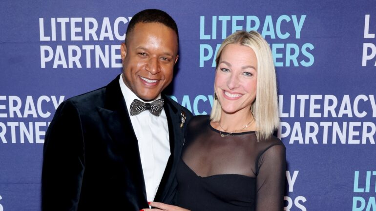 Craig Melvin and Lindsay Czarniak attend the Literacy Partners 50th Anniversary Evening Of Readings & Gala Dinner at Pier 60 on June 10, 2024 in New York City.