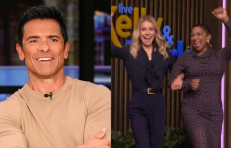 Mark Consuelos on the uly 2, 2025, episode of ABC's 'Live With Kelly and Mark'; Kelly Ripa and Déjà Vu on the November 6, 2025, episode of ABC's 'Live With Kelly and Mark.'
