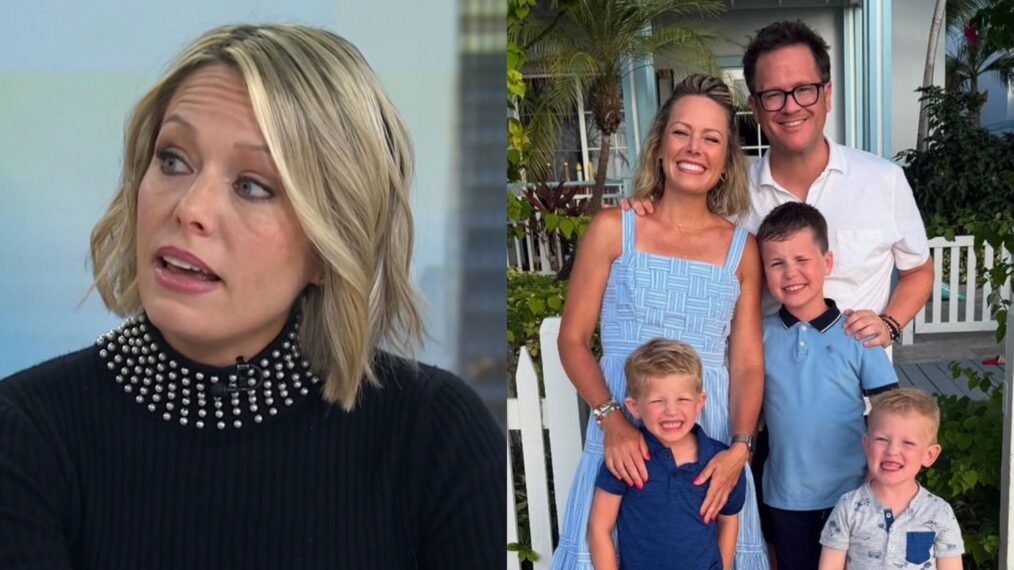 Dylan Dreyer on the November 5, 2025, episode of NBC's 'Today With Jenna & Friends'; Dylan Dreyer and Brian Fichera with sons Oliver, Rusty, and Calvin, Instagram, July 29, 2025.
