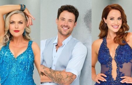 Elaine Hendrix, Dylan Efron, Whitney Leavitt, 'Dancing With the Stars' Season 34 key art, ABC, 2025.