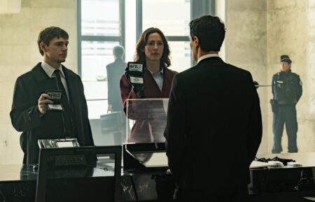 The Beauty -- Pictured: Evan Peters as Cooper Madsen, Rebecca Hall as Jordan Bennett. CR: Philippe Antonello/FX