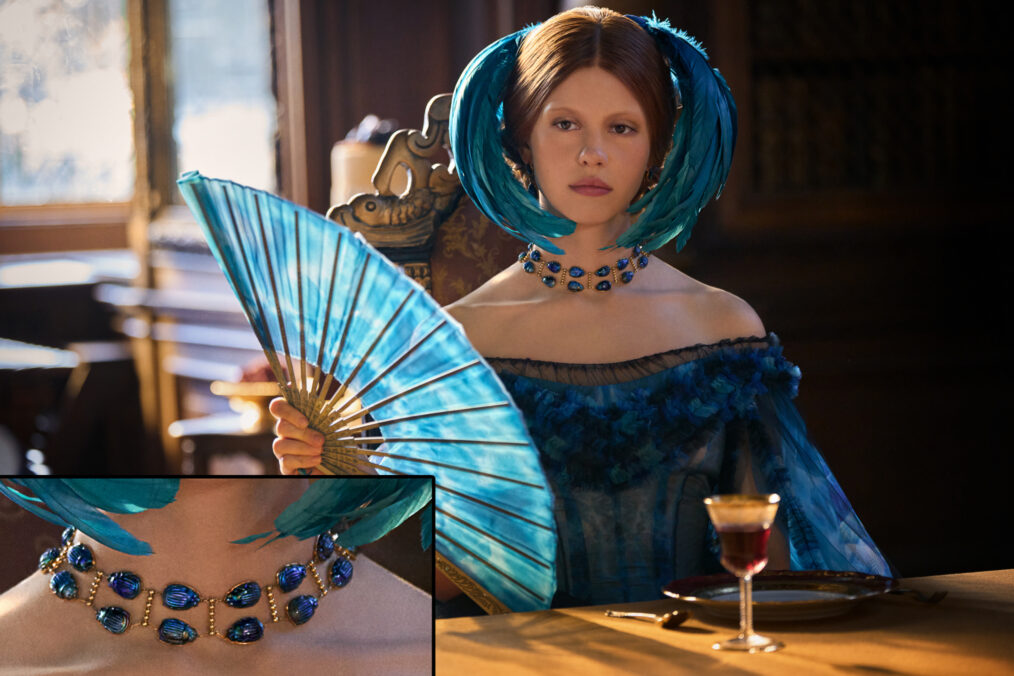 FRANKENSTEIN. Mia Goth as Elizabeth in Frankenstein. Cr. Ken Woroner/Netflix © 2025.