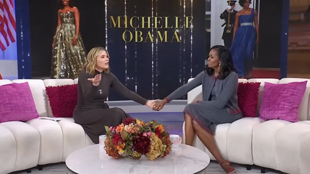 Jenna Bush Hager and Michelle Obama on the November 4, 2025, episode of NBC's 'Today With Jenna & Friends.'