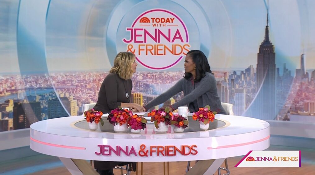 Jenna Bush Hager and Michelle Obama on the November 4, 2025, episode of NBC's 'Today With Jenna & Friends.'
